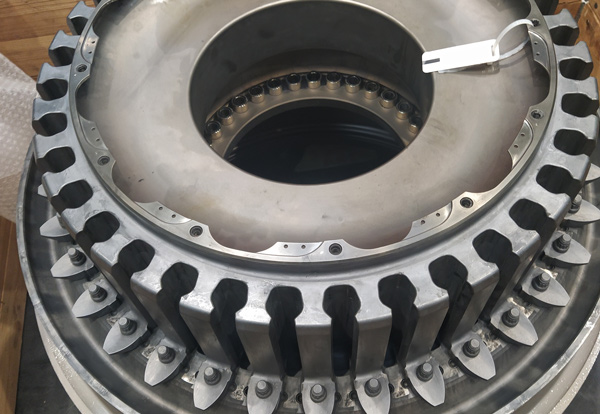 turbine component with blades and hollow center showcasing intricate design and engineering details